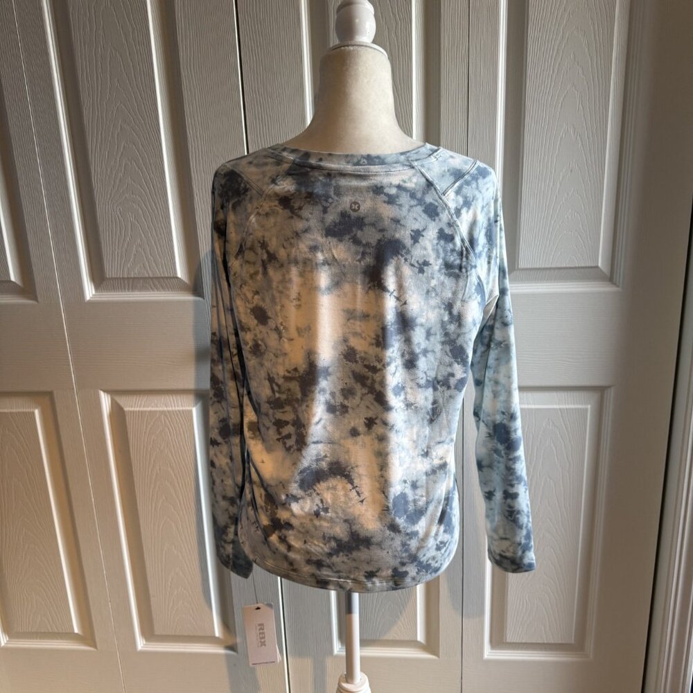 RBX Womens Tie Dye Long Sleeve Sweatshirt Pullover Blue Size Medium Activewear - Picture 2 of 9